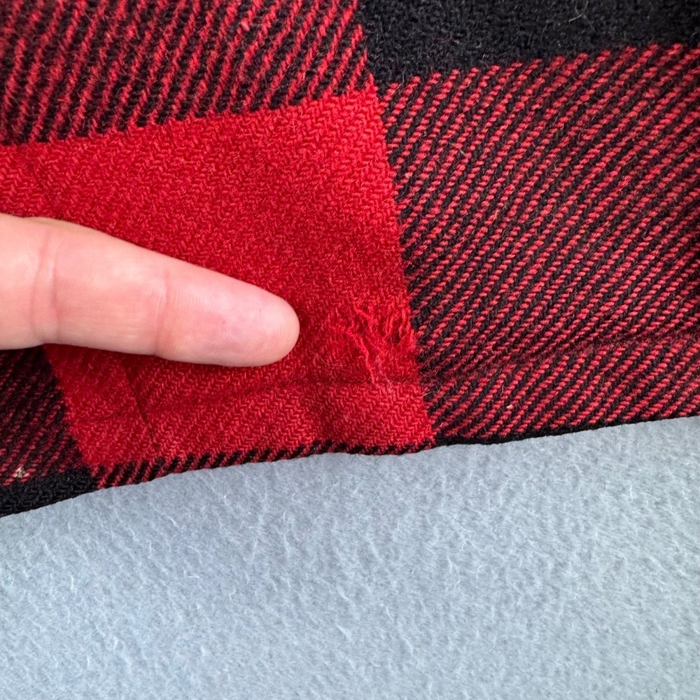 Vintage 50s Woolrich Jacket Mens Large Wool Mackinaw Red Plaid Hunting Talon Zip - Picture 9 of 16